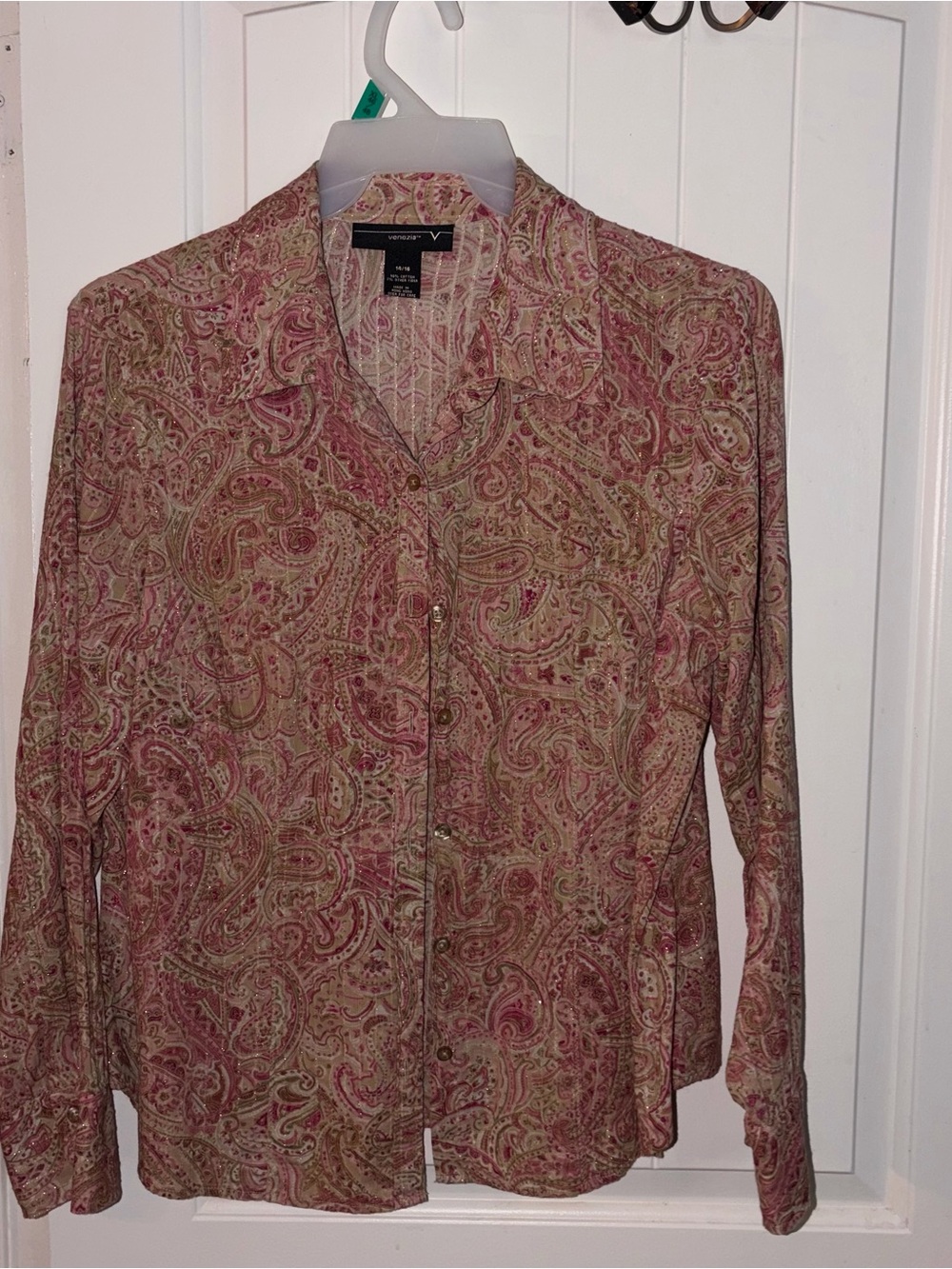 Venezia Pink and Tan Paisley Button-Down Shirt
